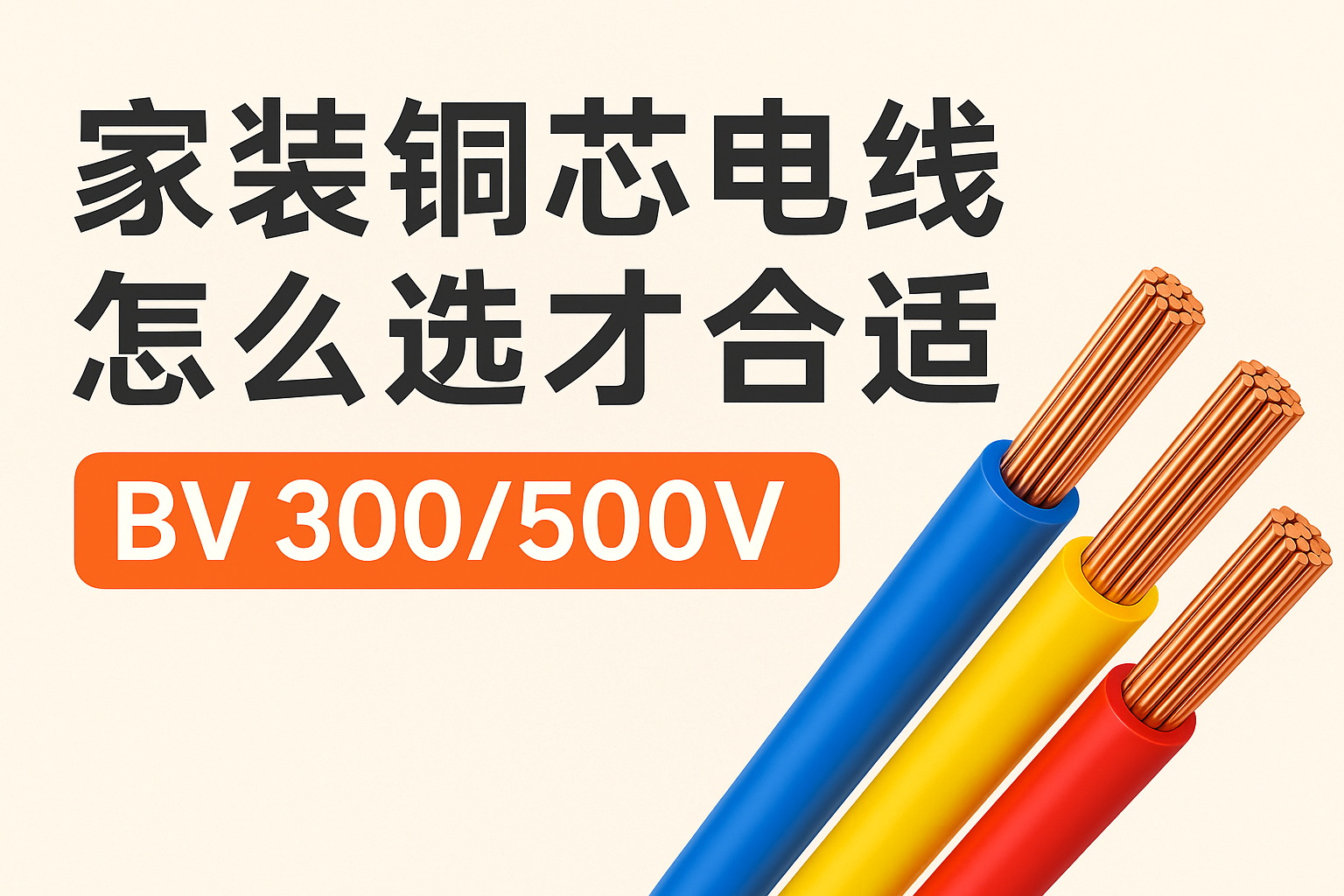 家裝銅芯電線怎么選才合適 BV 300/500V ？