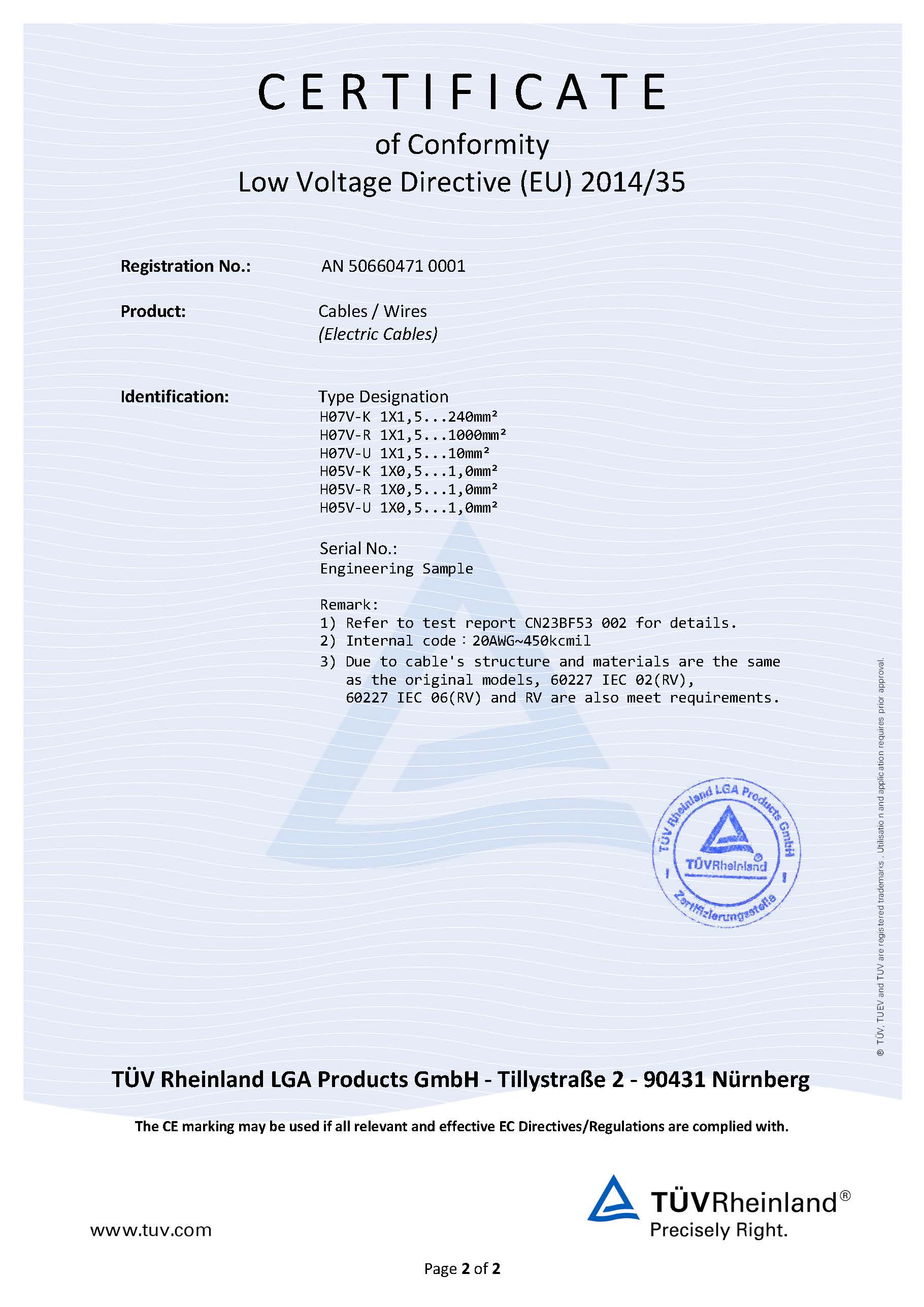 歐標(biāo)TUV單芯線